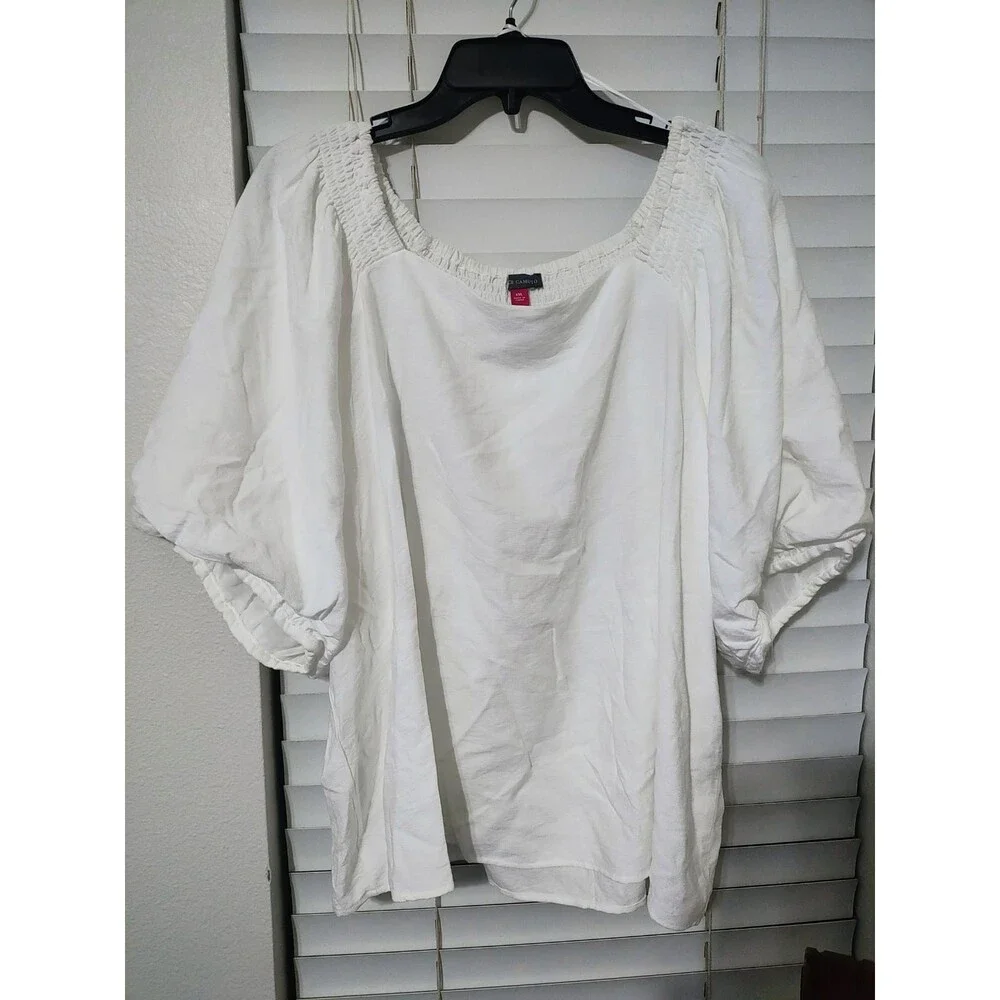 Vince Camuto Women’s Square Neck Raglan Sleeve Top XXL Relaxed Fit